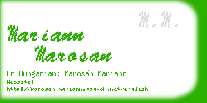 mariann marosan business card